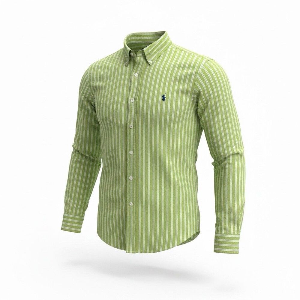 Ralph Lauren Mens XL Classic Fit Button Down Shirt Green Striped Preppy Pony